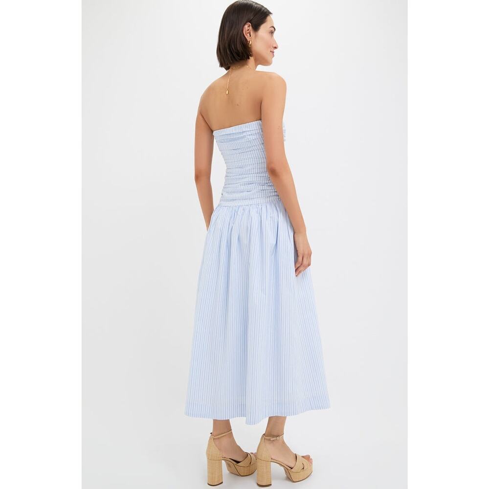 LINE & DOT White and Blue Darra Midi Dress Size XS NWT Retail $182 Tuckernuck - Picture 2 of 7